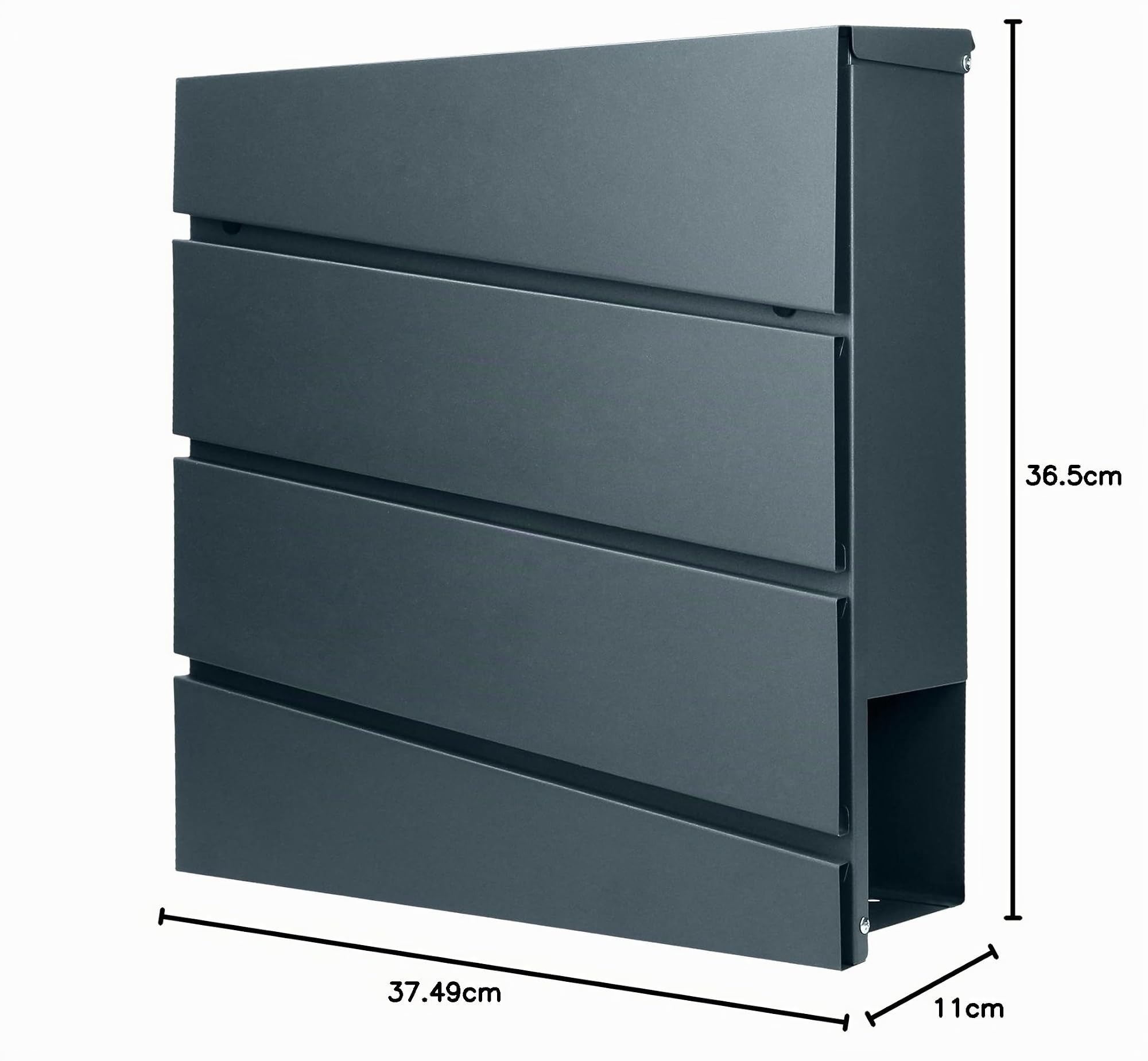 Virone Borneo Buzón Exterior de Acero Galvanizado con Soporte para Periódicos (Antracita)
