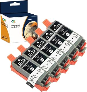 Karl Aiken Compatible Ink Cartridge Replacement for Canon PGI-35 PGI35 CLI-36 CLI36 1509B002 1511B002 PIXMA IP100B PIXMA IP100 PIXMA IP110 PIXMA mini260 PIXMA mini320(5 Black 5PK)