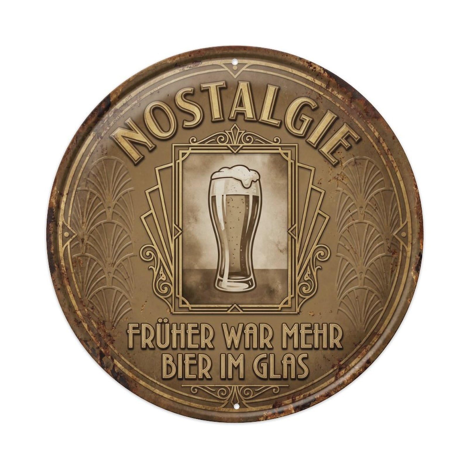 Vintage Bar Style Nostalgie Humorous Tavern Nostalgia Metal Tin Sign Plaque Wall Decor for Cafe, Club, Garden Round Metal Poster 8x8Inch