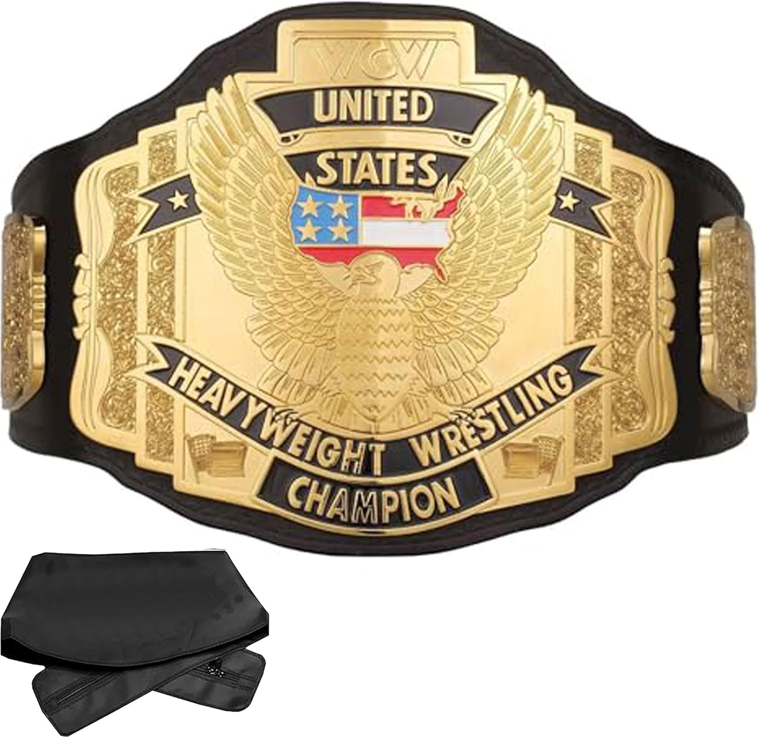 United States World Heavyweight Wrestling Championship Title Belt Replica, Authentic Wear Universal Championship Title Belt - Adult, Black