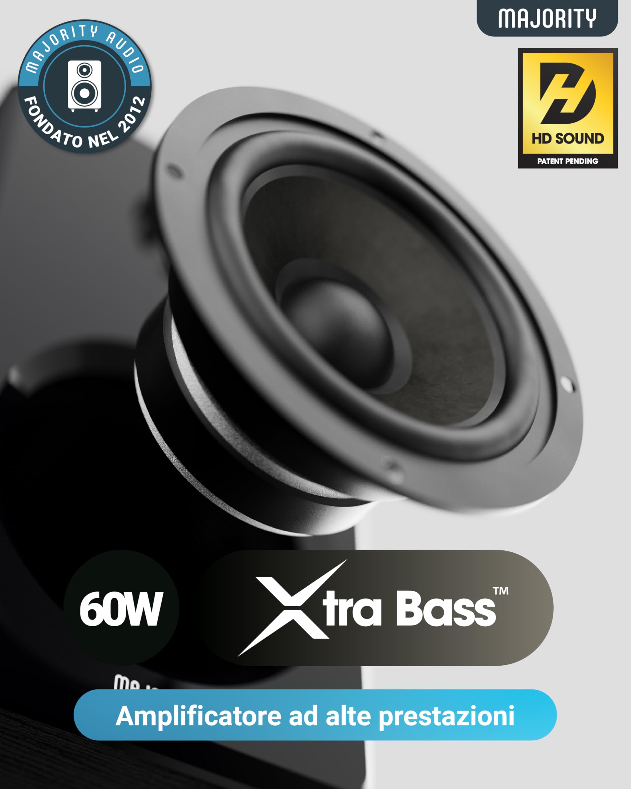 Majority 60W Casse Attive Bluetooth | Casse Acustiche HIFI con Driver da 4'' a 2.0 Canali | Altoparlante PC di Legno con Ingresso Ottico, USB e AUX per il Suono HD D40