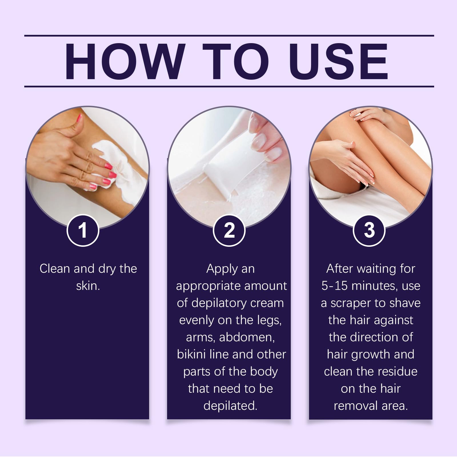 Crema per la depilazione del corpo, formula delicata per la pelle, depilazione indolore con applicatore a spatola, unisex per rimuovere viso e corpo, aloe vera, depilazione rapida (7 pezzi)