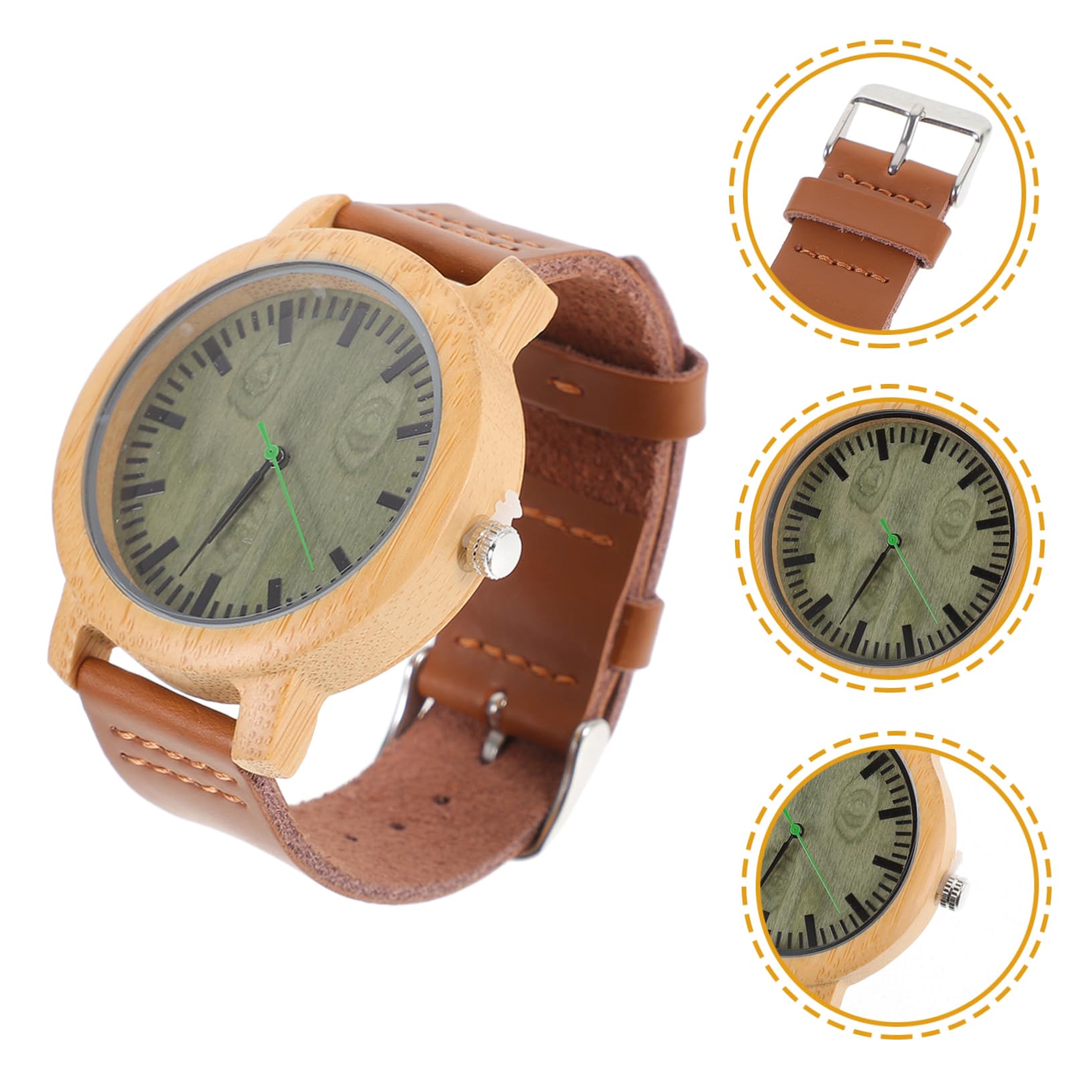 Baluue 1 Legno per con Cinturino Vintage e Leggero Confezione Inclusa per Ogni Occasione e Look