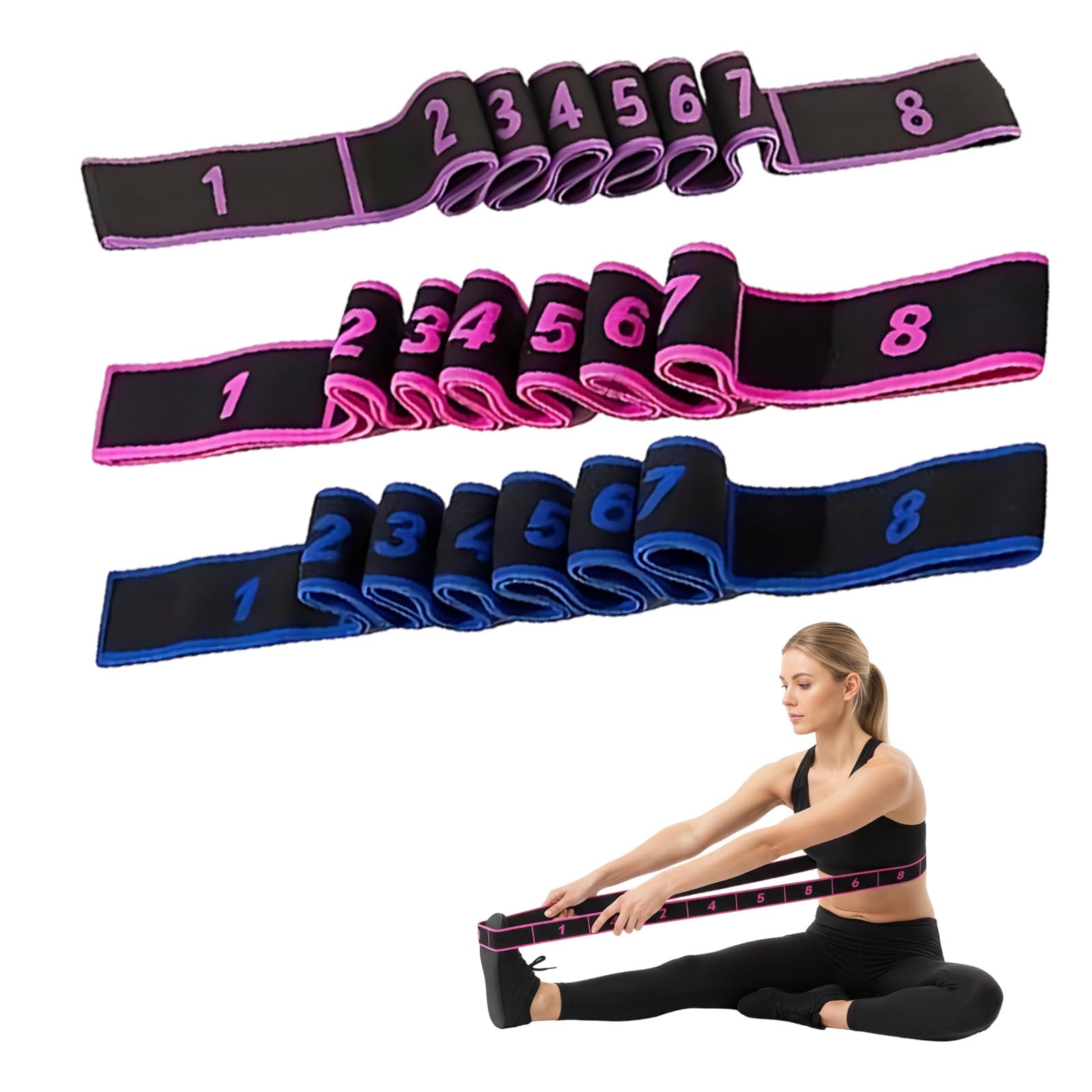 Resistance Bands with Handles, Set of 3 Exercise Bands with Secure Grip Handles, Versatile Fitness Equipment for Home Workouts, Durable Training Bands with Multiple Resistance Levels