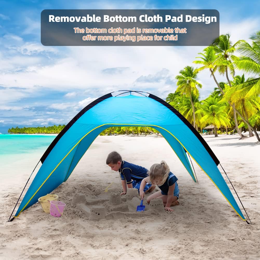 Beach Tent, Achort Large Easy Setup Beach Tent for 34 Person Portable AntiUV Beach Shade
