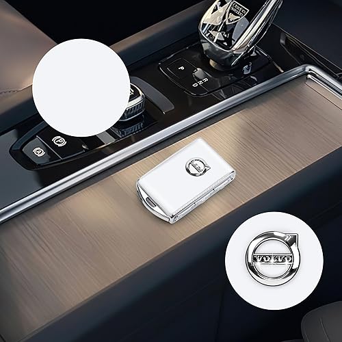 Miniatura 4 de Funda para llavero de automóvil para Volvo S60 S90 XC40 XC60 XC90 V60 V90, regalos para hombres y mujeres (plata cepillada)