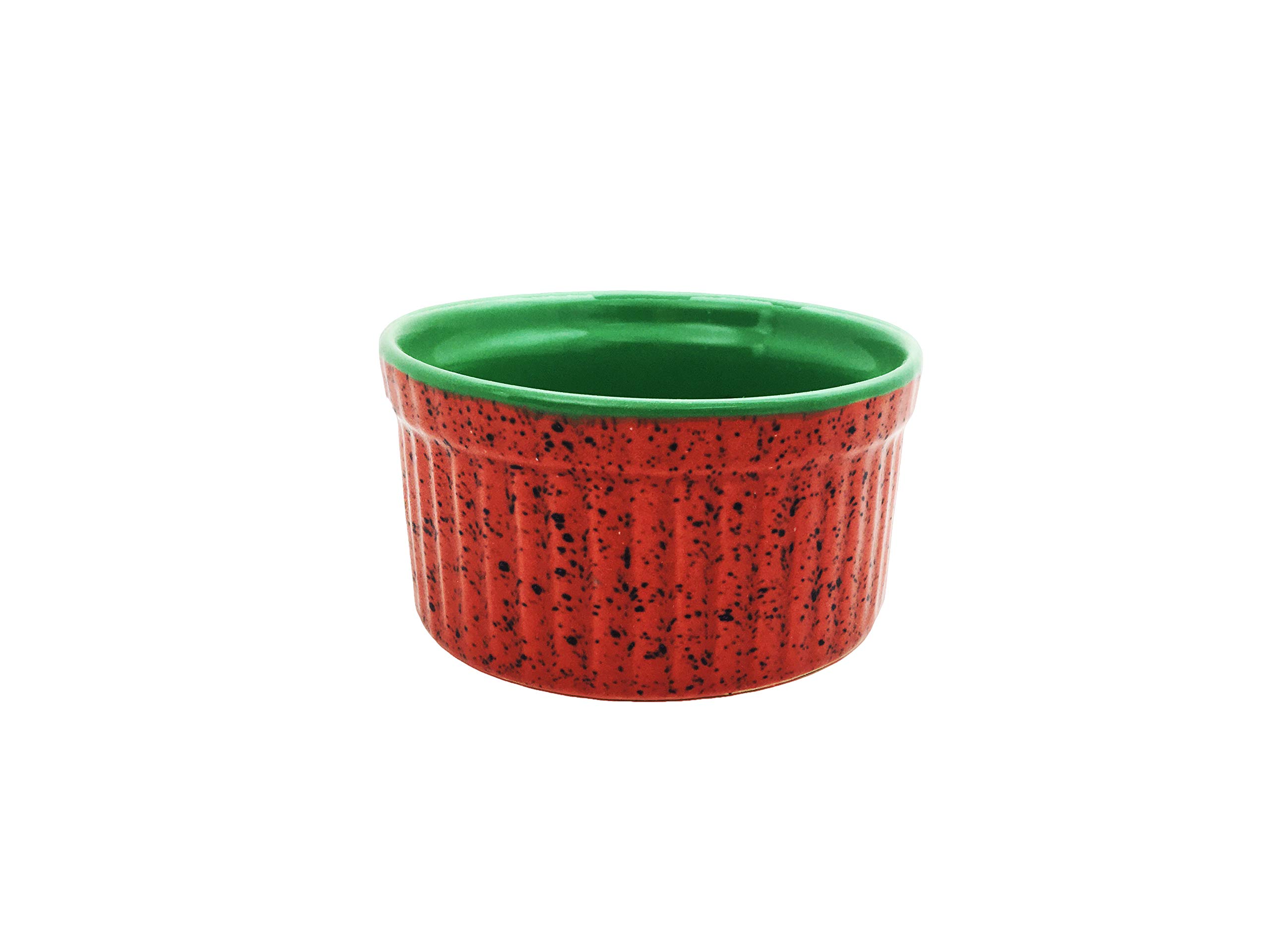 Caffeine Ceramic Handmade Red and Green Ramekin 2