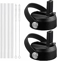 Vista 22 de Tapa de popote para botellas de agua de boca ancha Hydro Flask, tapas superiores con popote compatible con Hydro Flask de 32 y 40 onzas, tapa