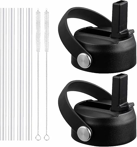 Miniatura 20 de Tapa de popote para botellas de agua de boca ancha Hydro Flask, tapas superiores con popote compatible con Hydro Flask de 32 y 40 onzas, tapa