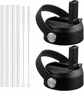 Straw Lid for Hydro Flask Wide Mouth Water Bottles, Top Lids with Straw Compatible with Hydro Flask 32 40 oz, Replacement Cap Wide Mouth Accessories Flip Lid Flex Handle