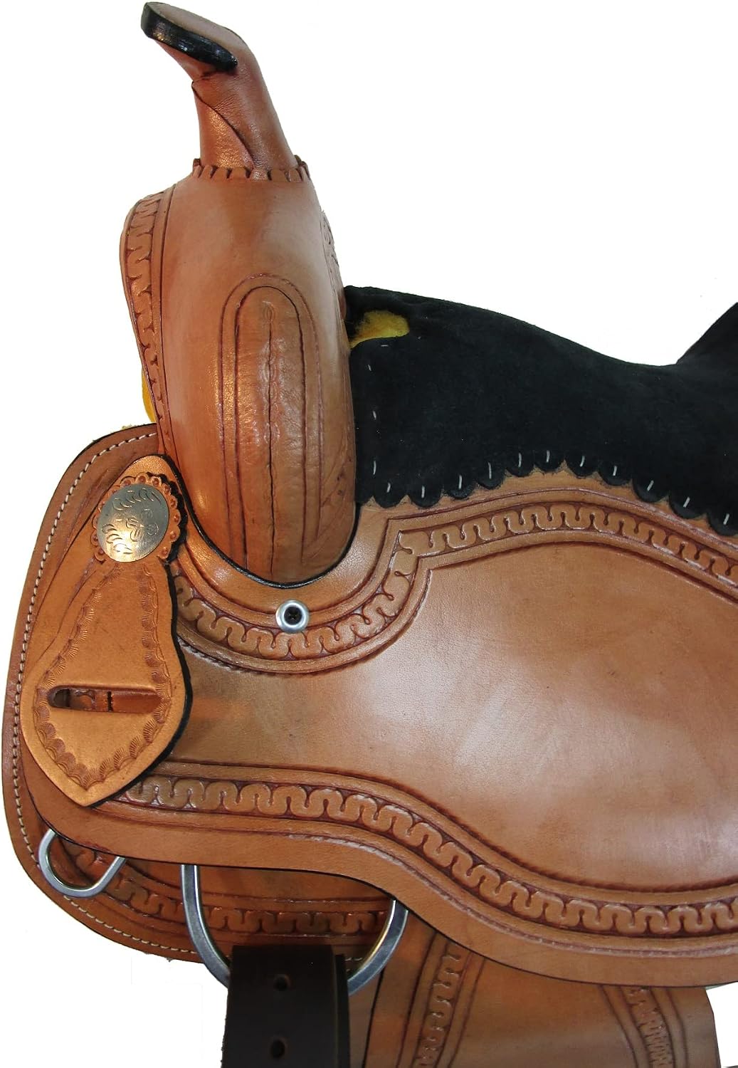 Western Saddle Barrel Racing Horse Pleasure Floral Tooled Leather Trail Tack Cowboy Rodeo Set 15 16 17 18