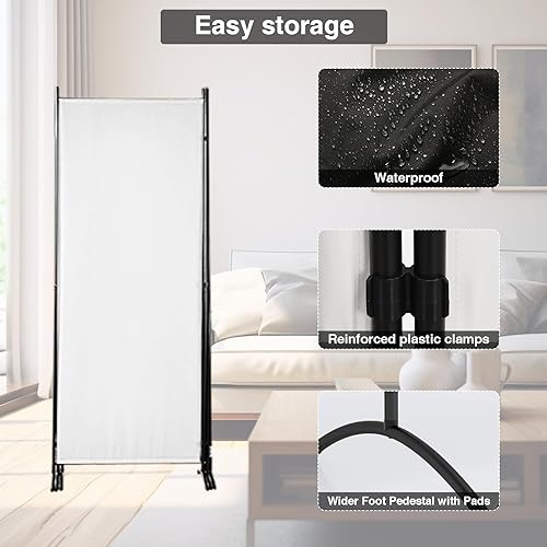 Miniatura 5 de Divisor de habitación de 4 paneles, divisor de pared plegable de privacidad para separación de habitaciones, divisiones de habitación independientes