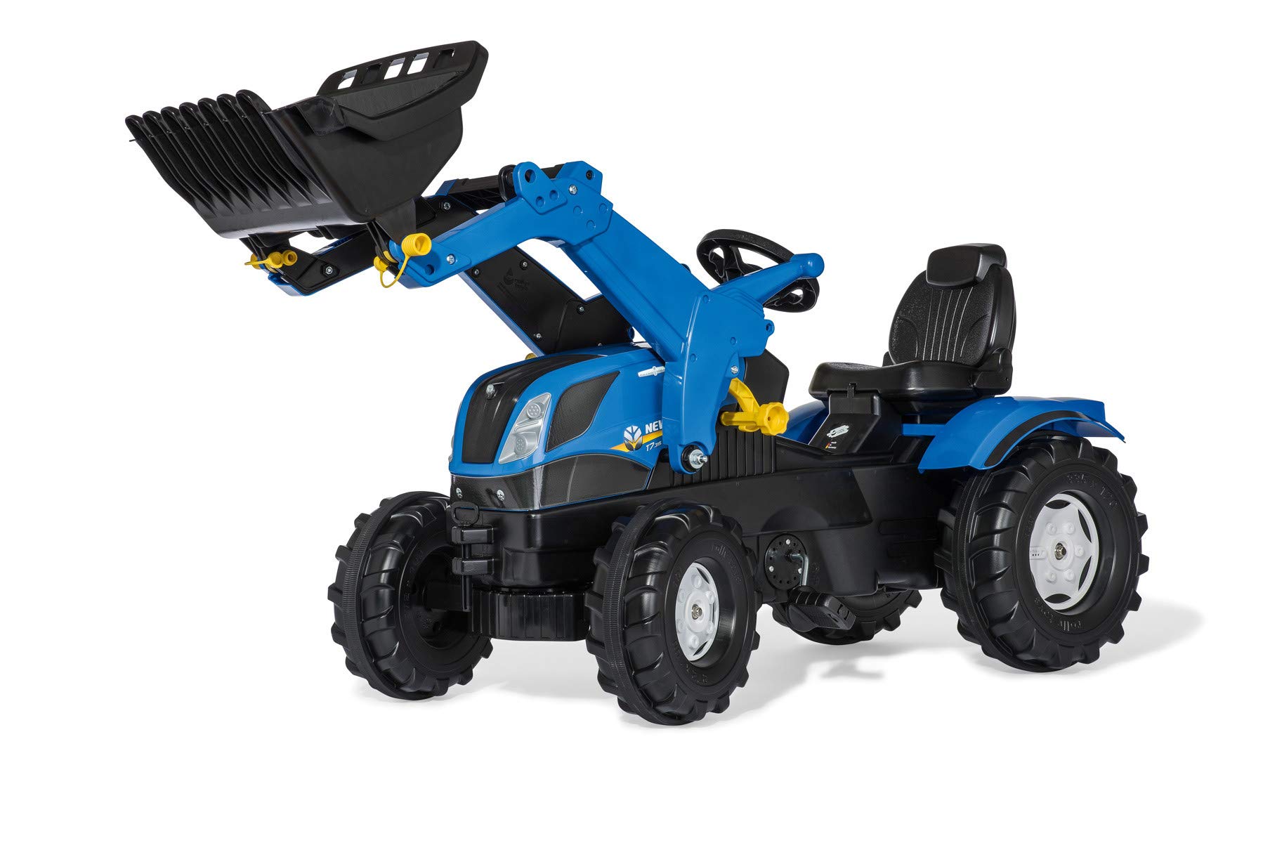 Rolly Toys rollyFarmtrac New Holland (für Kinder von 3-8 Jahre, verstellbarer Sitz, Flüsterlaufreifen, Front- und Heckkupplung) 611256, Groß, Blau