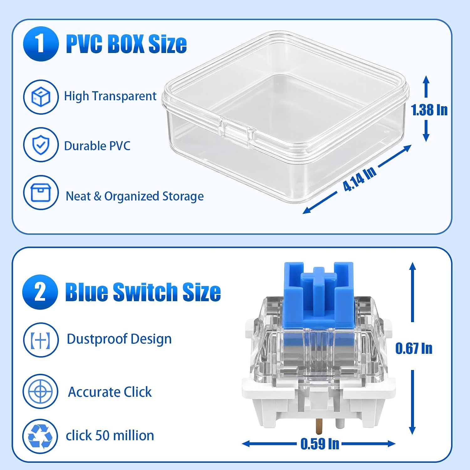 50PCS Mechanical Keyboard Switches for Replacement, DIY & 3D Printed Fidget