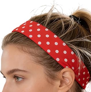 レディース用 ヘアバンド | ソフト 滑り止め トレンディ レッド ヘッドウェア | 女性用 滑り止め エラスティック ヘアバンド,ヨガ スパ メイク 洗顔 ジム ランニング スポーツ バスケットボール サッカー フットボール 女子 ワークアウト 用