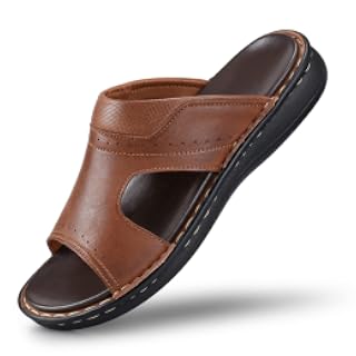 FIEEIF Sandalias de cuero para hombre, puntera abierta, cómodas, soporte de arco, estilo retro, informales, para verano, pescador, sandalias para hombre