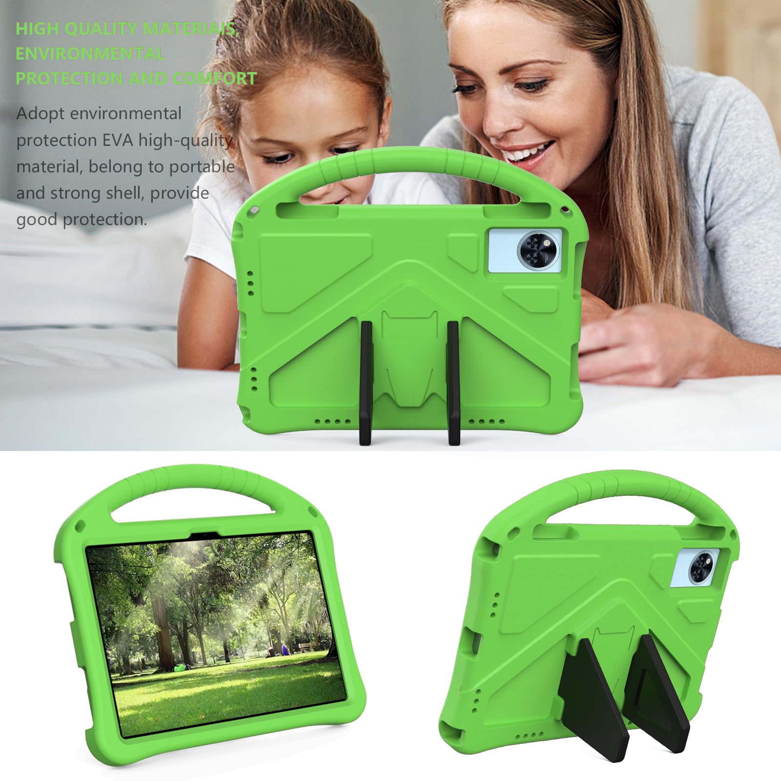 Custodia per tablet per bambini Doogee U11 Pro 11 pollici 2025 - Custodia protettiva resistente e leggera in EVA antiurto per U11 2025 (verde)
