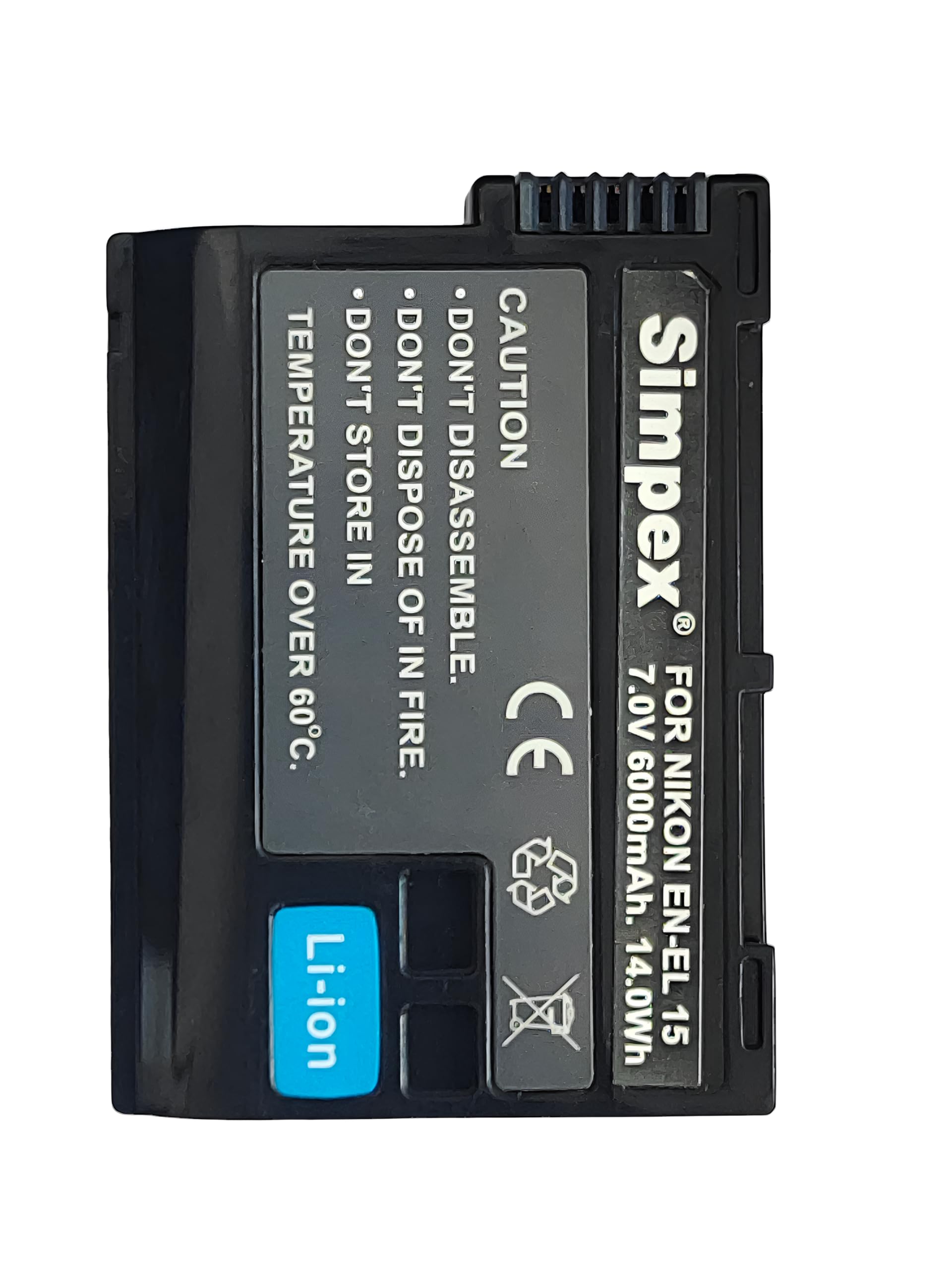 Simpex EN-EL15 4500mAh Lithium Ion Secondary Rechargeable Compatibility Battery for Nikon Camera - D7000, D7100, D7200, D850, D750, D810, D500, D600, D610, D7500, D800, D800E, & V1
