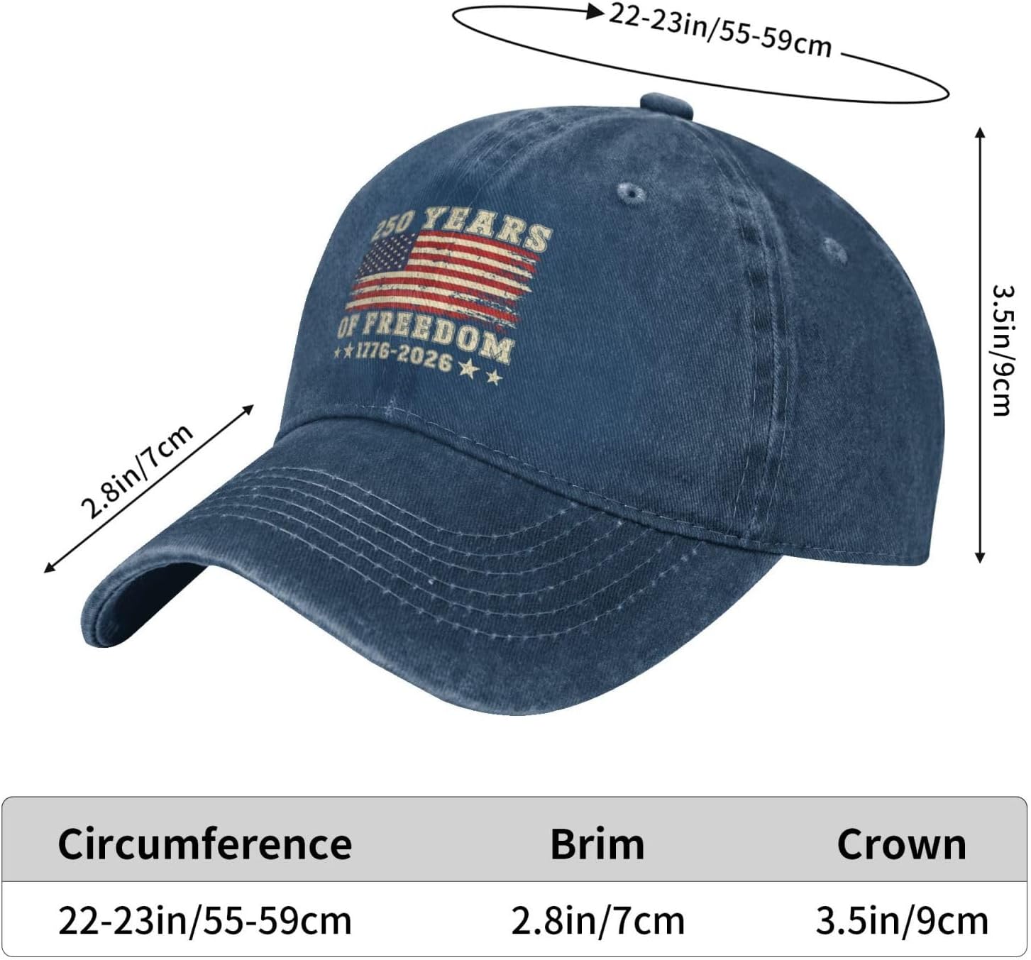 USA 250th Anniversary Sun Hats Black Adjustable Hats Men Women Hat Sports Truck Spoof Cap.