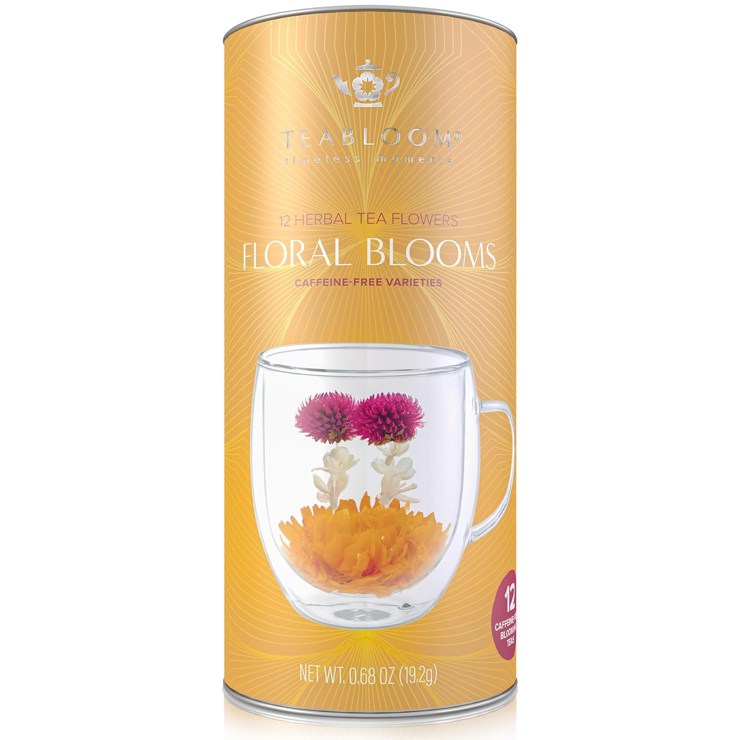 Teabloom Caffeine-Free Petite Blooming Teas - Gift Canister of 12 Assorted Flowering Teas - Ideal with Teabloom Borosilicate Glass Cups or Smaller Teapots - Image 9