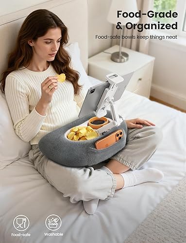 Miniatura 4 de Lamicall Soporte de almohada para tablet  Cuenco de grado alimenticio Suave y esponjoso Soporte para iPad Kindle con brazo ajustable, accesorios