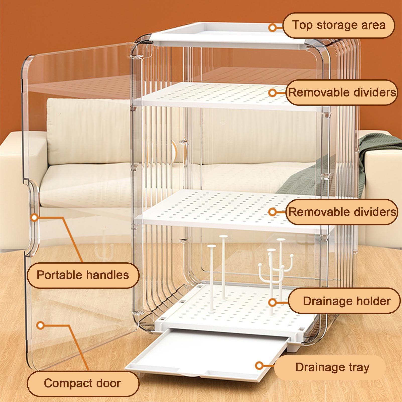 Organizador de biberones – Organizador de Zona Infantil, Soporte Vertical a Prueba de Polvo | Diseño Estable y Seguro con Cobertura para biberones Cocina, Mesa, Armario, Dormitorio, SCHL