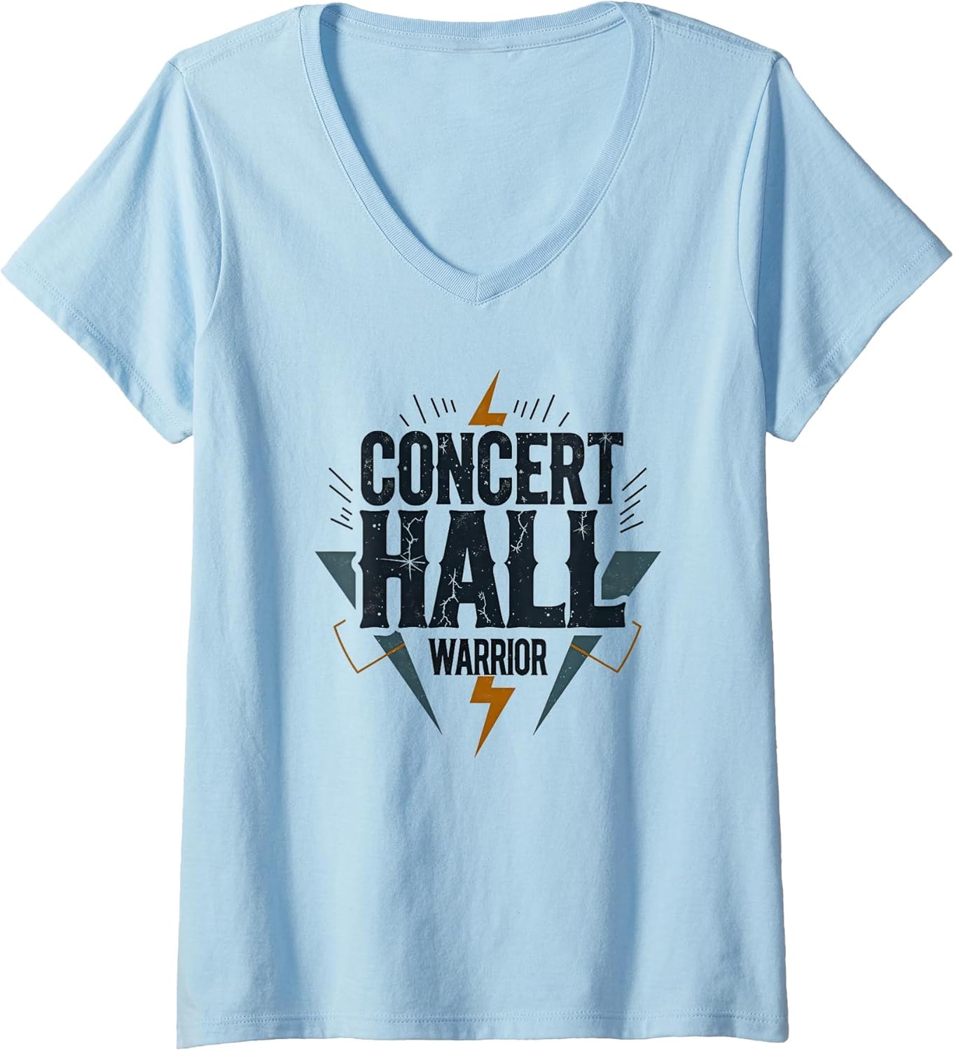 Women's Turn It Up Louder 80s Rock Band Design V-Neck T-Shirt