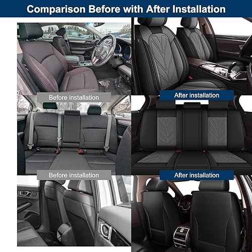 Vista 103 de Juego completo de fundas de asiento de automóvil para Volvo XC40 2019-2023 2024, fundas de asiento de cuero impermeables con compatible con bolsa