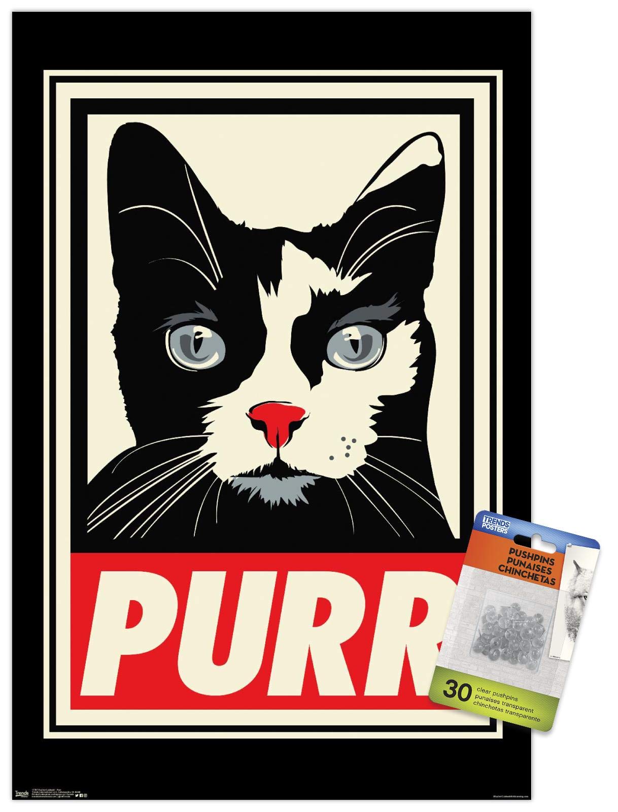 Rachel Caldwell - Purr Wall Poster with Push Pins