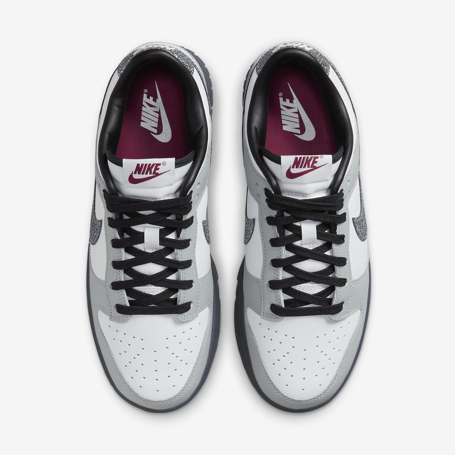 Nike Dunk Low LX Women's Shoes (HQ3462-191, White/White/Light Smoke Grey/Multi-Color) Size 5.5