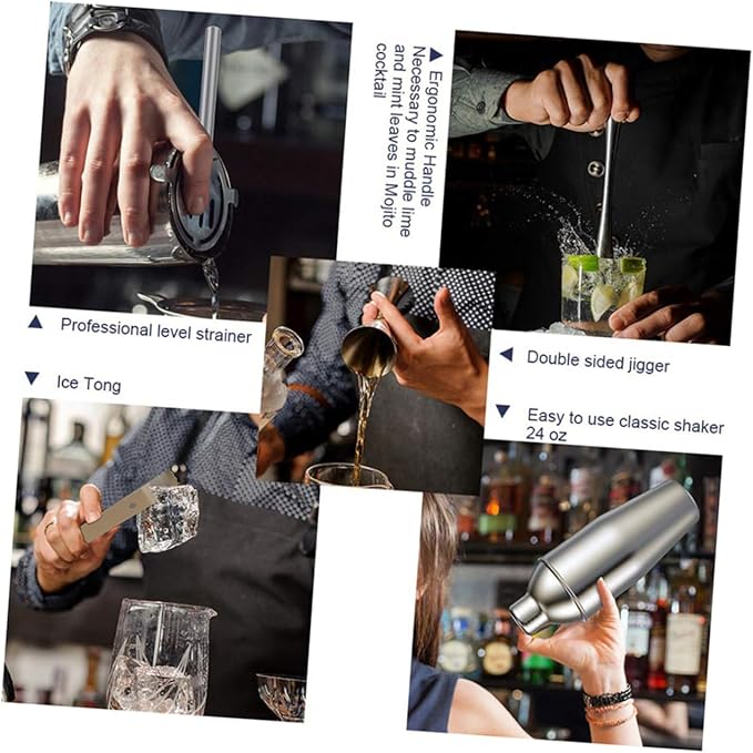 Set de Coctelera de Acero Inoxidable 550ML con Accesorios miniatura 7