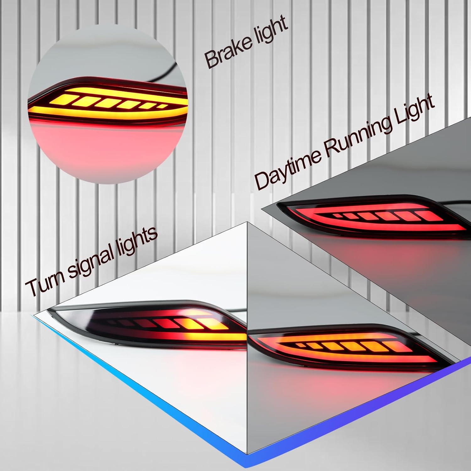 LED Rear Bumper Reflector Light Compatible with Chevrolet Chevy Malibu 2016-2022 GM1185113 GM1184113 23174490 23174489 Tail Brake Lamp (Smoked lens) image 2