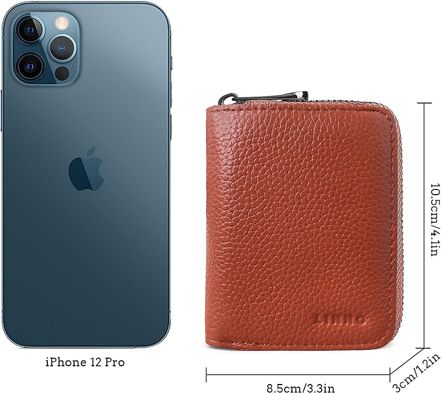 Linno RFID 20 Slots Credit Card Holder Genuine Leather Small Wallet for Women or Men with Zipper - Image 6