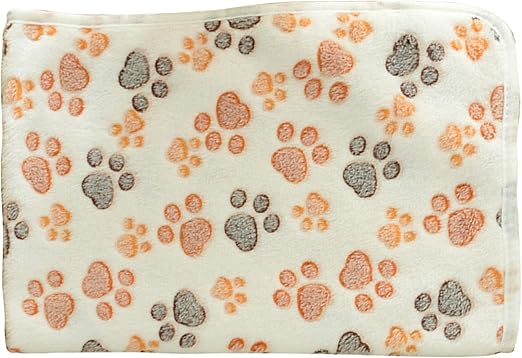 Review Coral Velvet Blanket Throw Blanket for Dog Cat Pet Bed Mat Warm Soft Plush Cushion Cover (Dog paw)