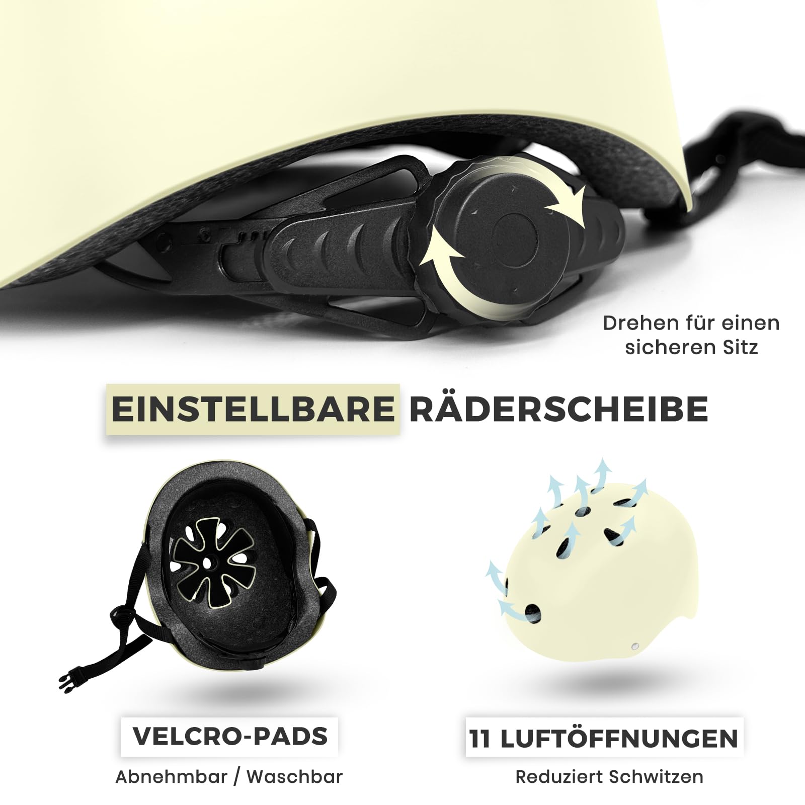 LeapBeast Skaterhelm Fahrradhelm, Belüftung | Sicherheit | leicht | Skateboarding Helm für Fahrrad Skateboard Scooter BMX Kind Erwachsene
