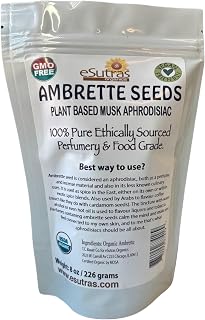 Ambrette Seed, Musk Scent Abelmoschus Moschatus Vegan Botanical Natural Cruelty Free Deer Musk Grind Seed to Release Aroma 8 oz