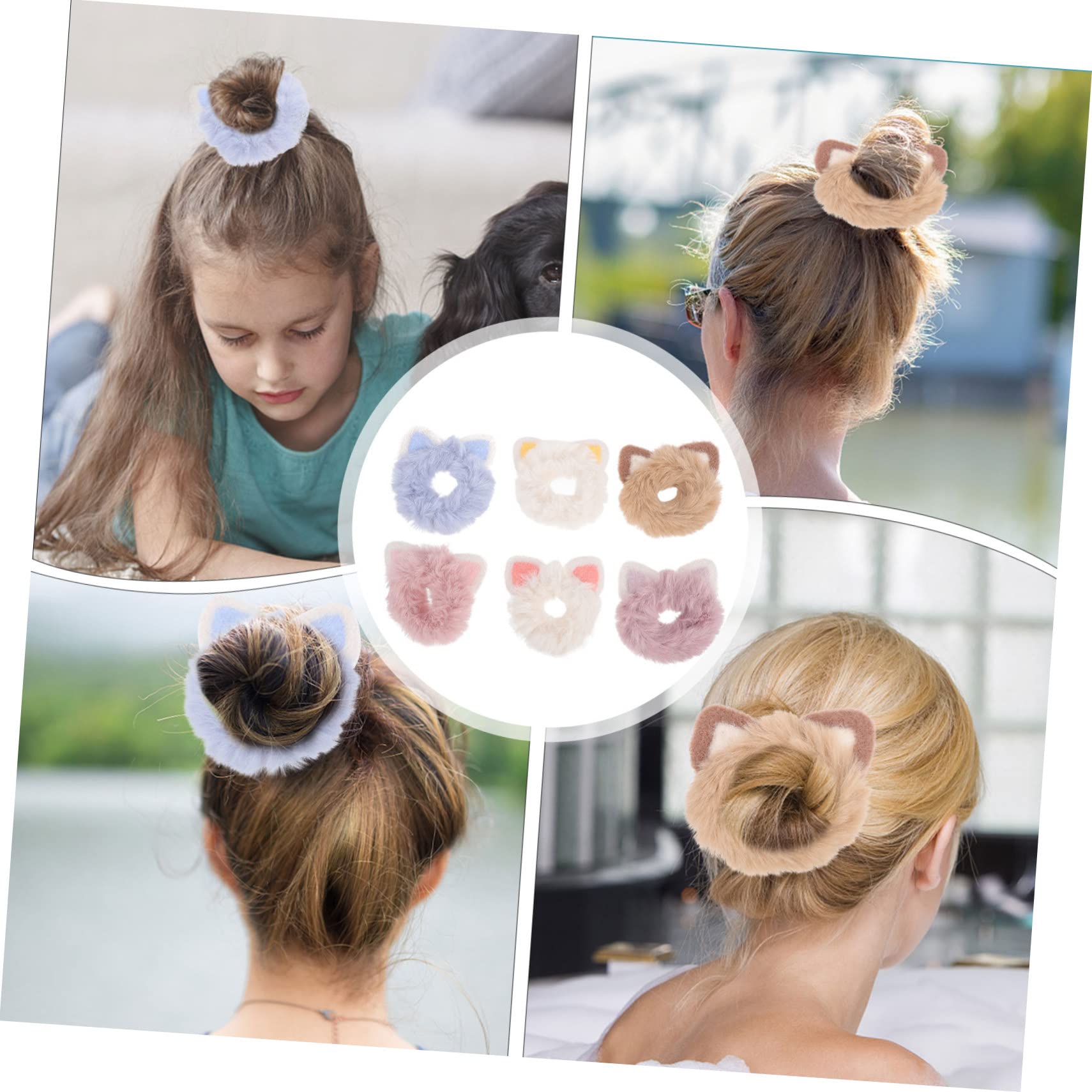 FOMIYES 18piezas Scrunchies De Para Niñas Coleteros De Peluche Elásticos Coloridos y Versátiles Para Coletas Recogidos
