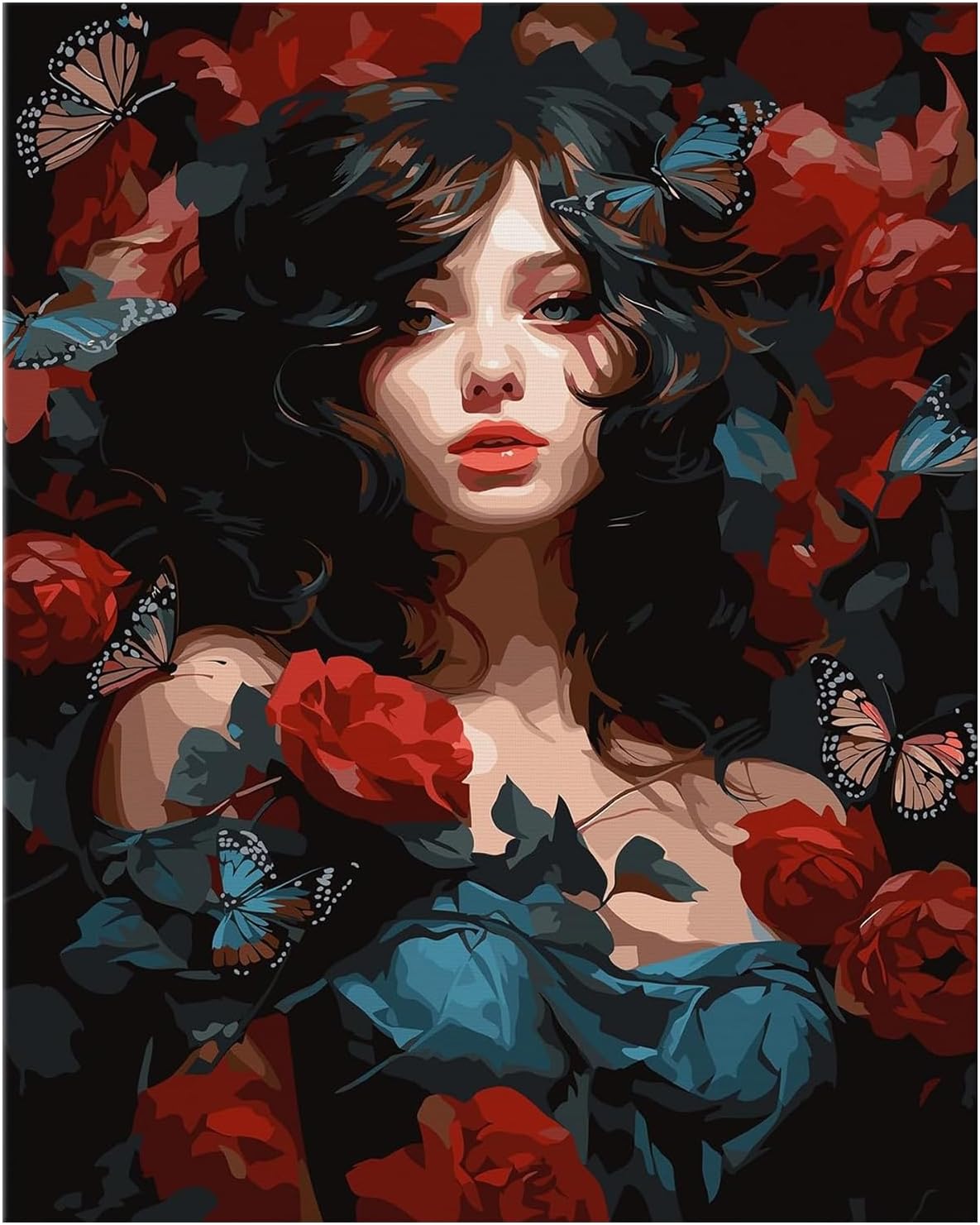Diamond Painting Kits for Adults, Rose Girl 5D DIY Diamond Art Kits Full Drill Diamond Dots for Gift Wall Decor and Relaxation Gem Arts 12x16 inch