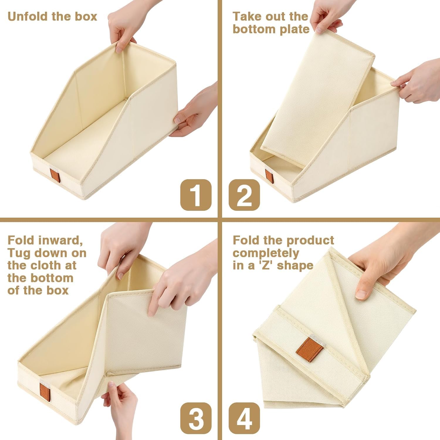 DIMJ Closet Organizers for Purses and Bag Storage, 6 PackSmall Storage Bins Foldable, Storage Baskets for Shelves, Wardrobe, Bedroom, Office, Fabric Cube Storage, 5.9 x 11.8 x 6.7 in