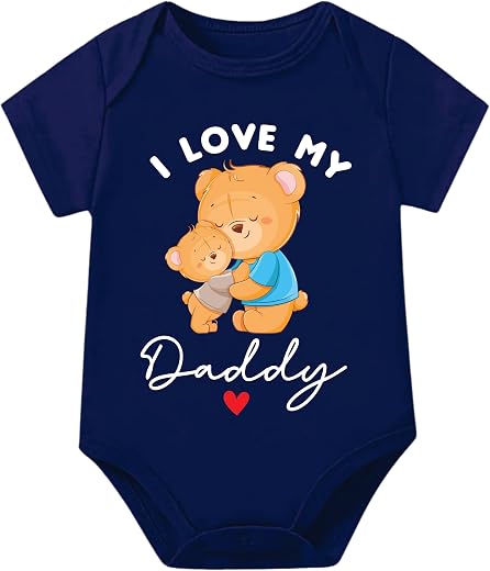 Lillypupp " I Love My Daddy Cotton Romper For New Born Baby Boy Girl. Half Sleeves Romper Bodysuit Clothes For Infant Todd...