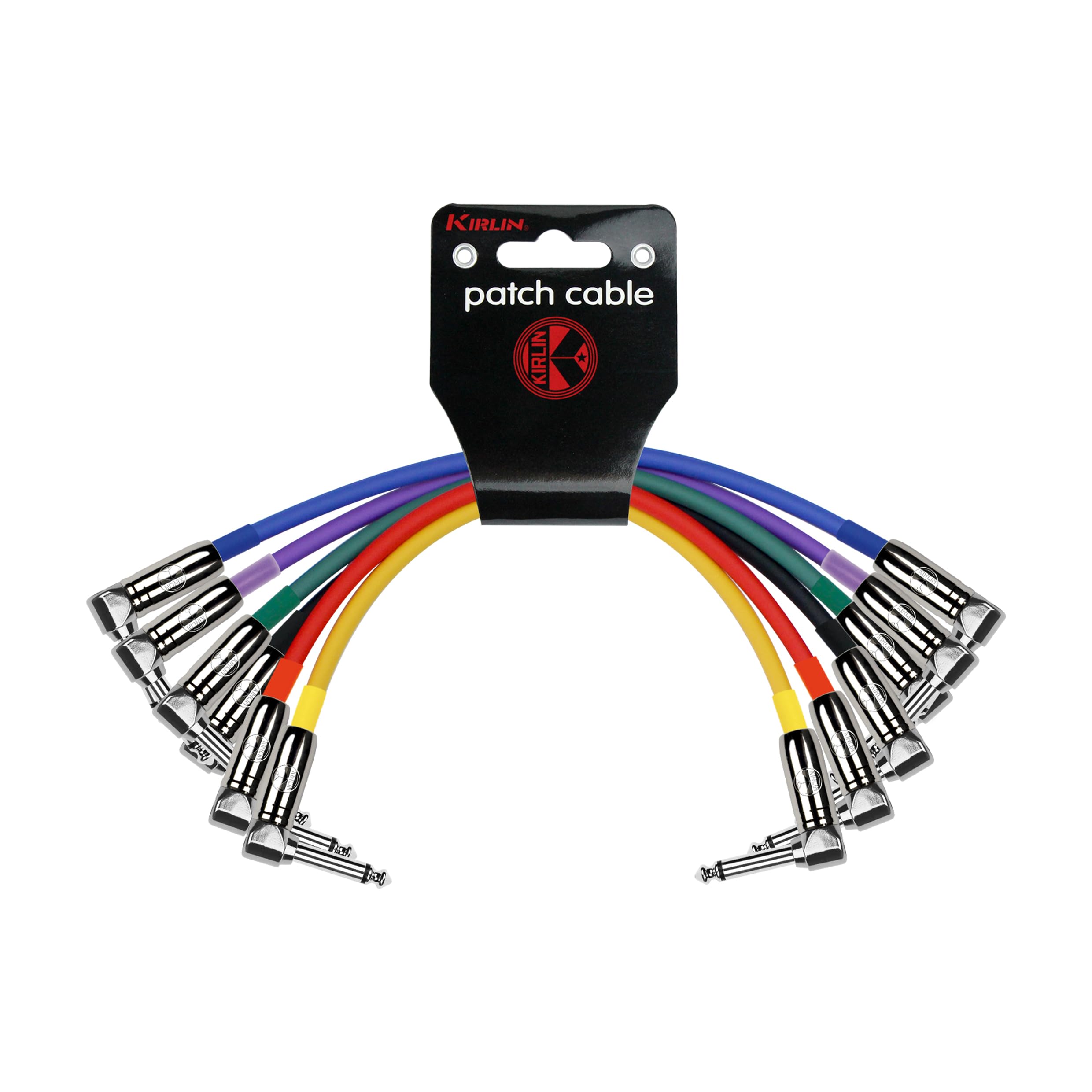 Cable Kirlin IP6 – 243pn-01 – 1 pie – Conectores de ángulo recto 1/4-inch Colored cable de conexión