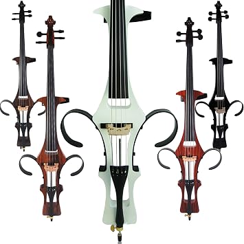 Aliyes Handmade Professional Solid Wood Electric Cello 4/4 Full Size Silent Electric Cello-White