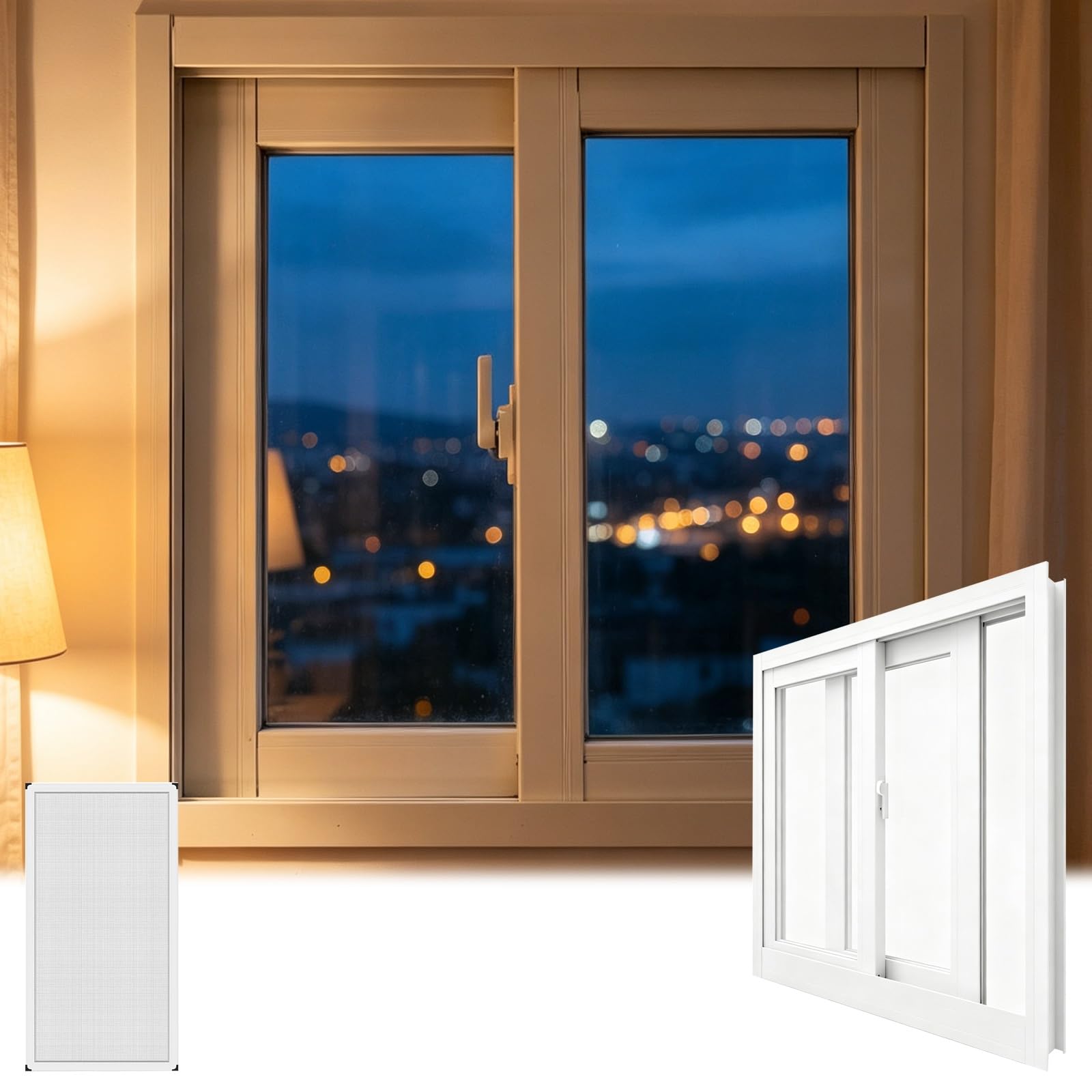 Ventana de aluminio con pantalla integrada que evita insectos y frío
