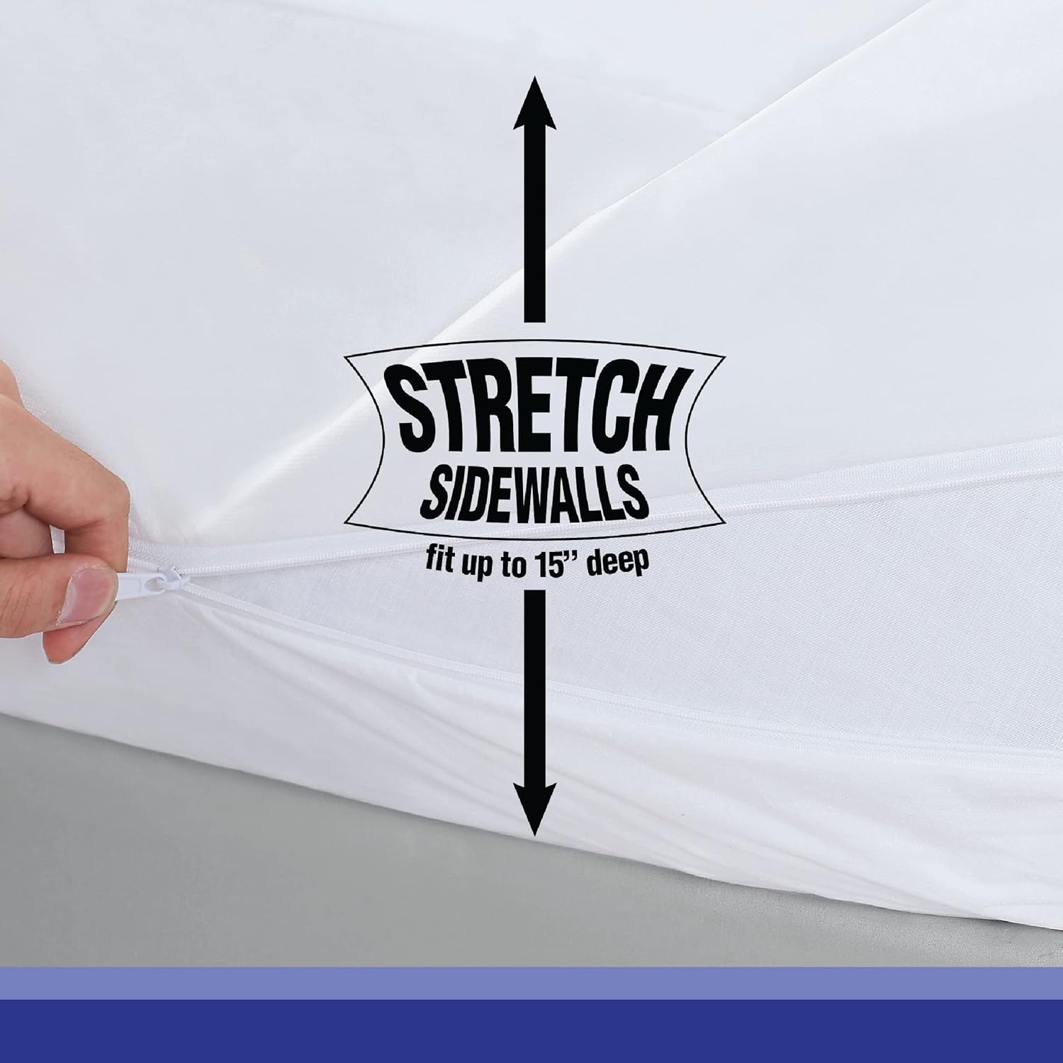 All-in-One Mattress Protector, Zippered Encasement, Water & Stain Resistant, Triple Seal Protection, RV Short Queen, White