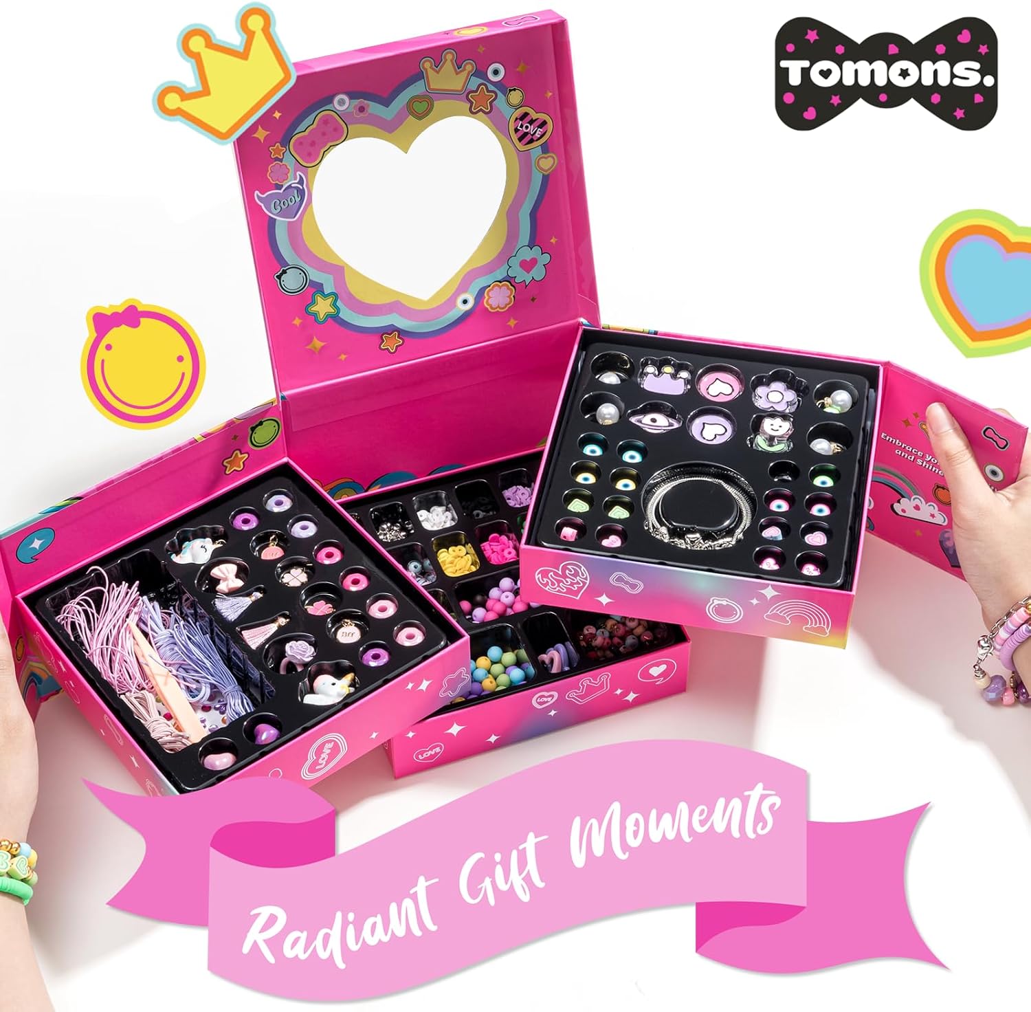 Tomons Bracelet Making Kit for Girls Ages 6-12 Year Old, Jewelry Making Kit- Birthday for 6 7 8 10 11 12 Year Old Girl