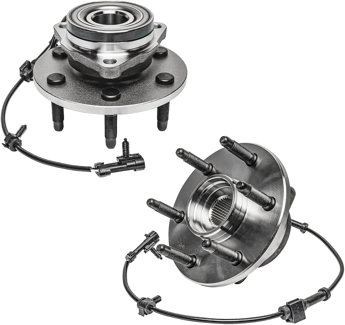 Detroit Axle - 4WD 2 Front Wheel Bearing Hubs for 1999-2006 Silverado 1500 | Chevrloet GMC Sierra 1500 Avalanche Yukon XL Suburban 1500 Tahoe Cadillac Escalade ESV EXT, Wheel Hub and Bearings Assembly
