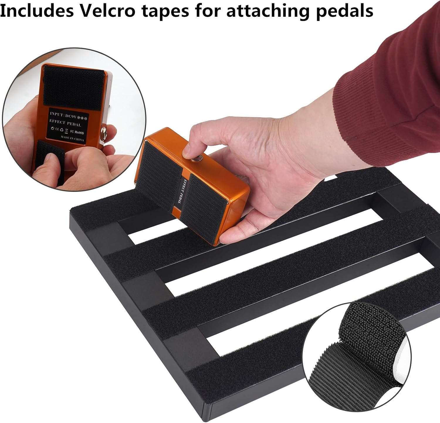 14"x 10.6" Guitar Pedal Board with Built-in Power Supply Aluminum Alloy Pedalboard with Carry Bag (PPB-14D)