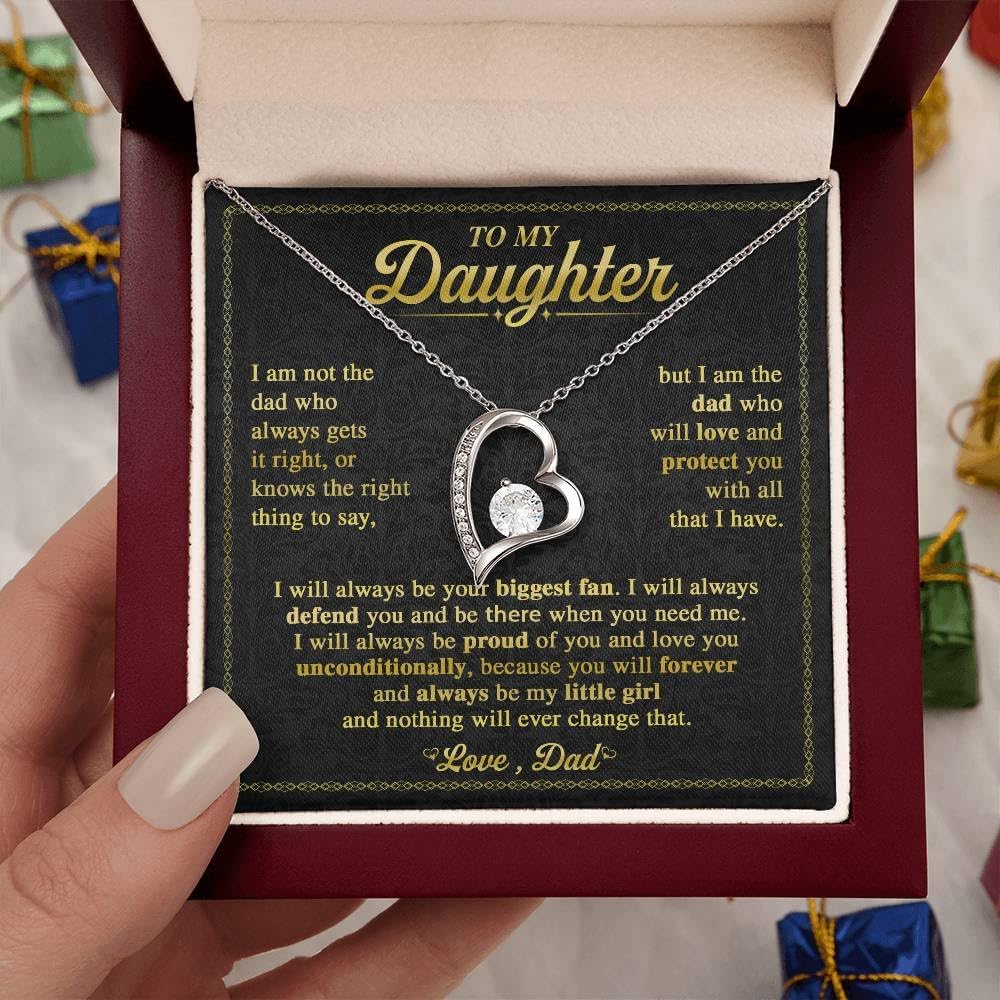 To My Daughter Necklace from Dad – Meaningful Daughter Gift, Inspirational Jewelry with Message Card, Birthday, Graduation, Christmas Gifts for Daughter from Father or Mom