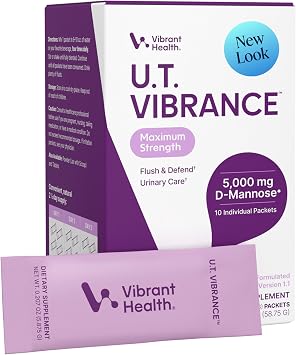 Vibrant Health, U.T. Vibrance Stick Packs, Crisis Intervention for Urinary Tract Health, 5000mg D-Mannose, 10 Servings