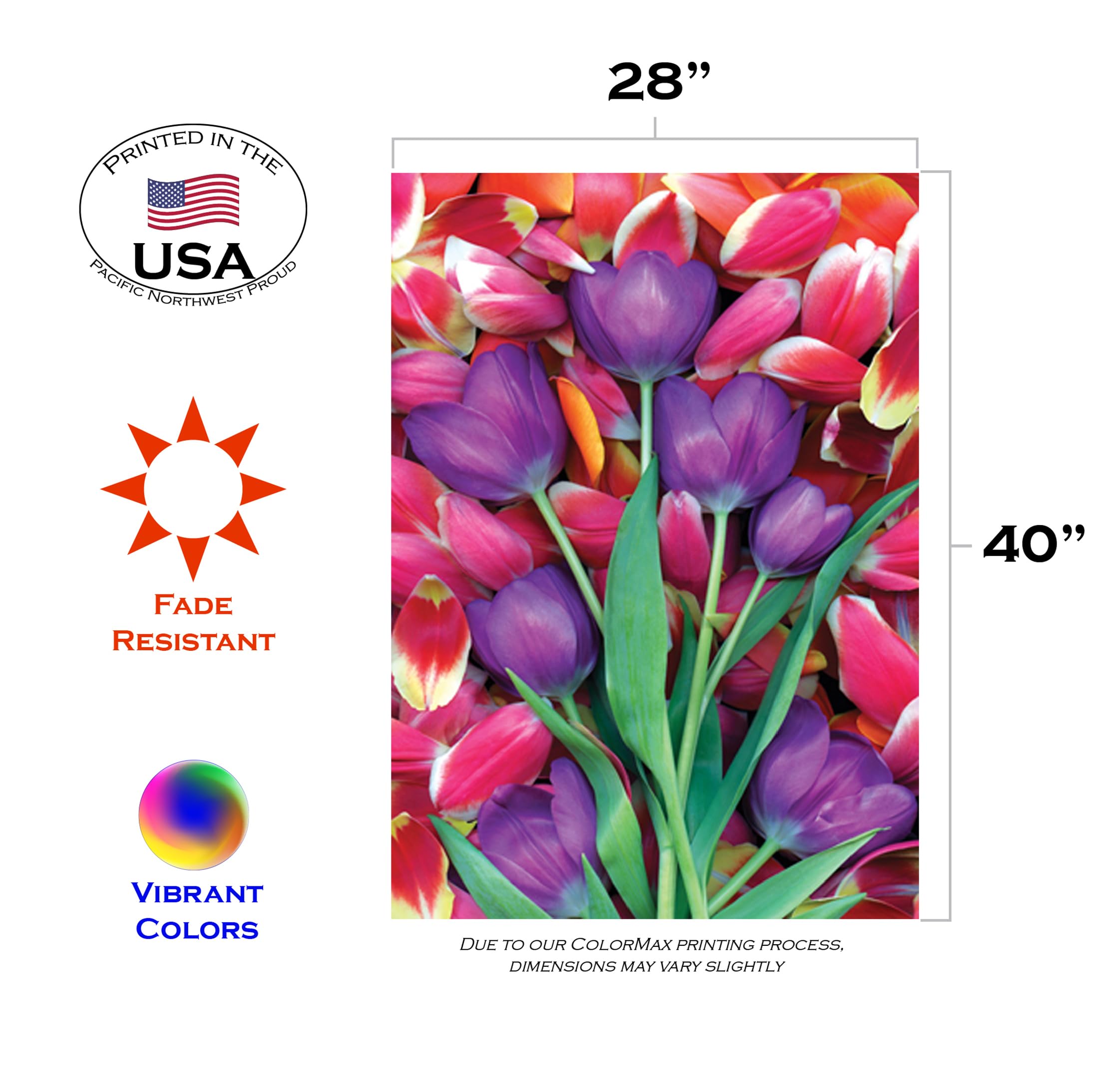 Toland Home Garden Muttertags-Flagge Mit Tulpenmotiv – 71,1 X 101,6 Cm, Aus Robustem Polyester